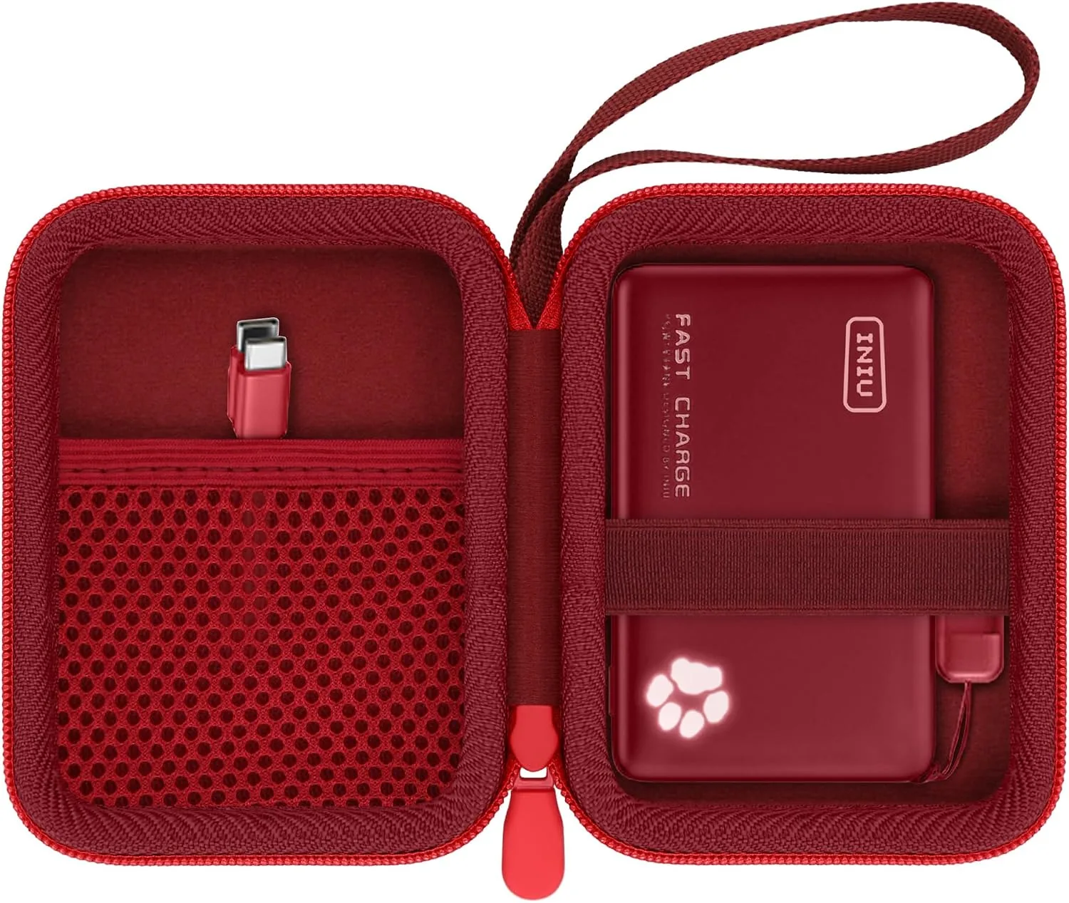 Funda Khanka para Power Bank INIU Ultra Mini 10000mAh 45W color Rojo