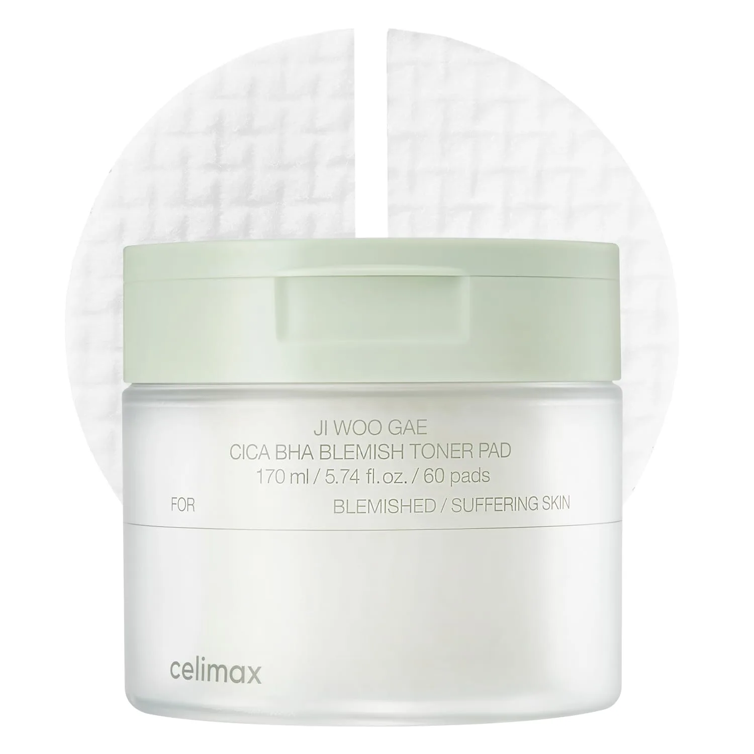 celimax Ji.Woo.Gae CICA BHA Blemish Toner Pad, 60 Pads