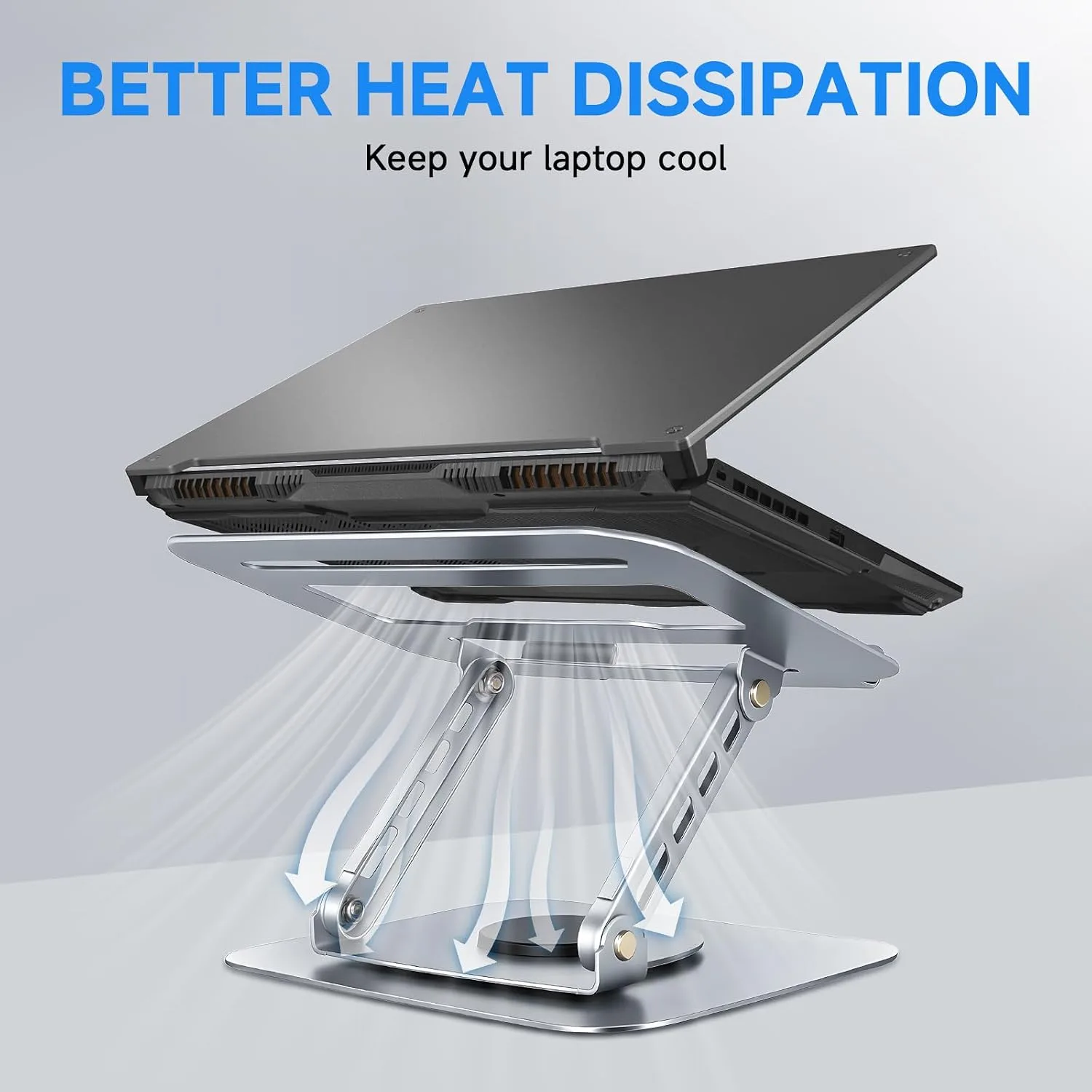Leeboom 360° Rotating Laptop Stand, Aluminum Riser with Ergonomic Design