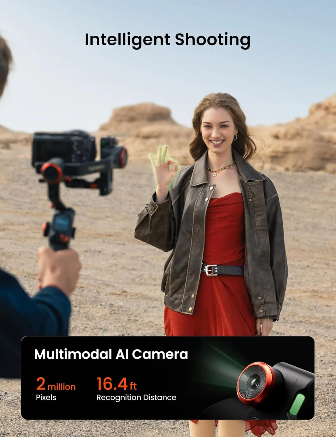 Hohem iSteady MT3 Pro 3-Axis Gimbal Stabilizer for Camera, AI Tracker with CCT/RGB Light, for Mirrorless/Pocket/Action Camera/Smartphone, Detachable Touchscreen Control, for Canon/Nikon/Sony/Fujifilm