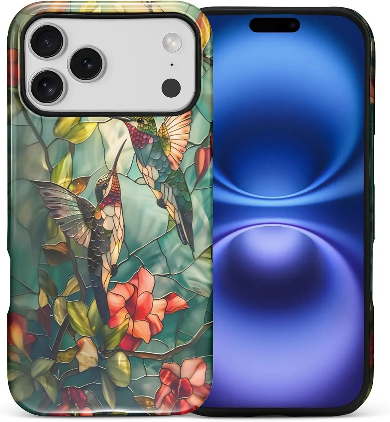 DAIZAG Case for iPhone 17 Pro Max,Mixed 2 Layer Design Shockproof Soft TPU Ddouble Protection Phone Case for iPhone 17 Pro Max-Gorgeous Hummingbird