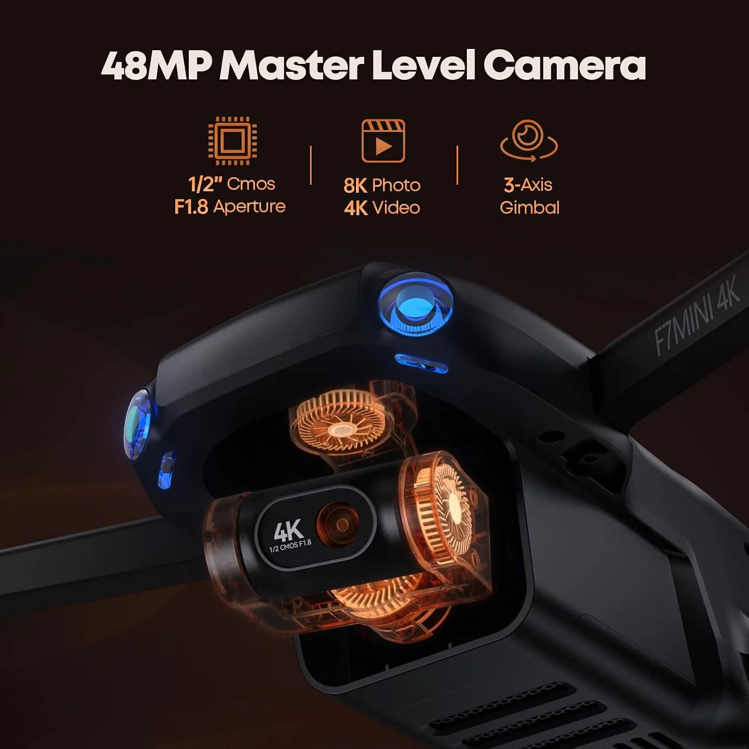 Bwine F7MINI 8K Photo 5.5" 1080P RC Screen Drones with Camera for Adults