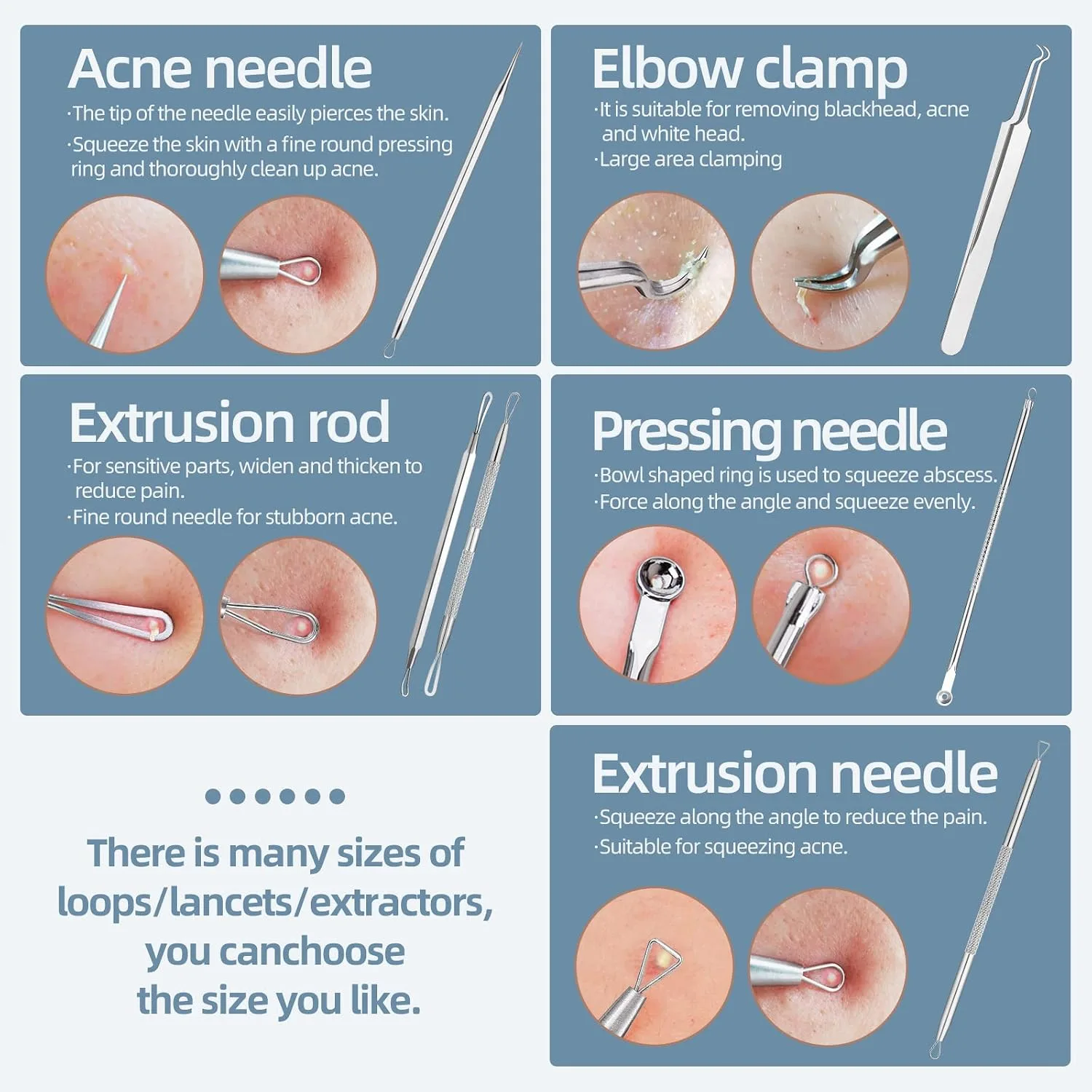 JPNK Blackhead Remover Comedone Extractor Acne Removal Kit..