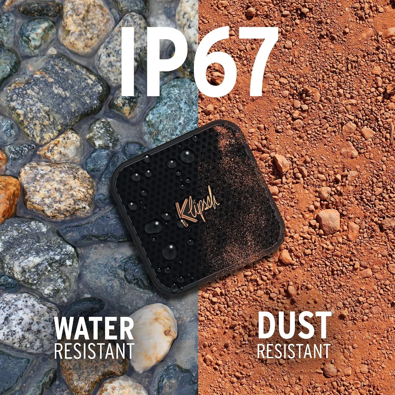 Klipsch The Austin Portable Bluetooth Speaker with a 1.5" Full Range Driver, IP67 dust and Waterproof Rating, 12 Hours of Playtime for a Premium Live Concert Experience