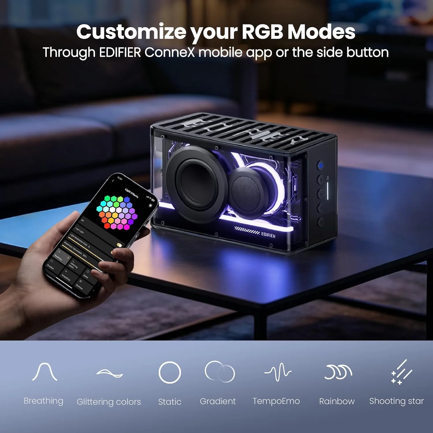 Edifier Desktop Bluetooth Speaker, 25W RGB Wireless Gaming Speaker