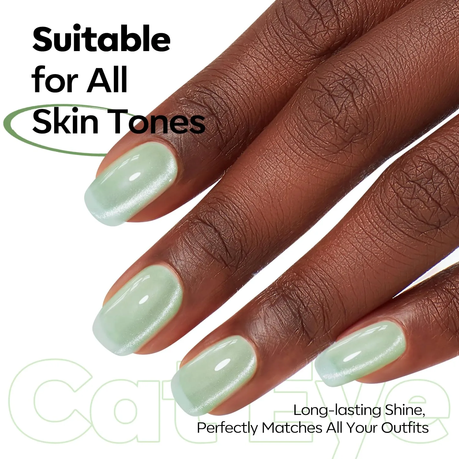 modelones Cat Eye Gel Nail Polish Green, Green Grapes Glitter Magnetic