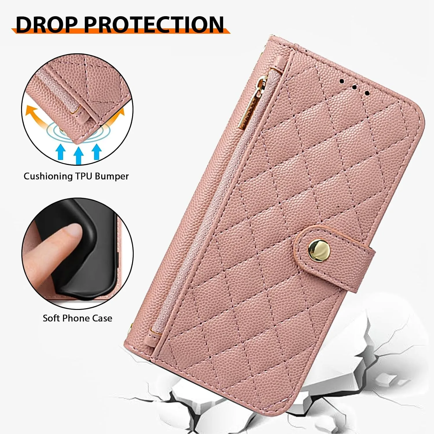 Wallet Phone Case Crafted for iPhone 17 Pro Pink