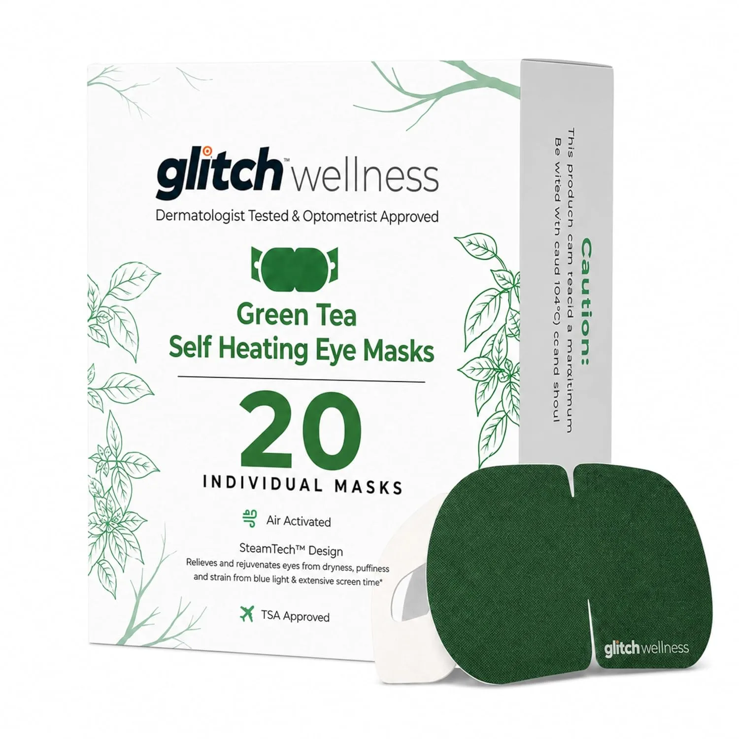 Glitch Self-Heating Steam Eye Mask - Dry Eyes & Stress Relief, Warm Moist