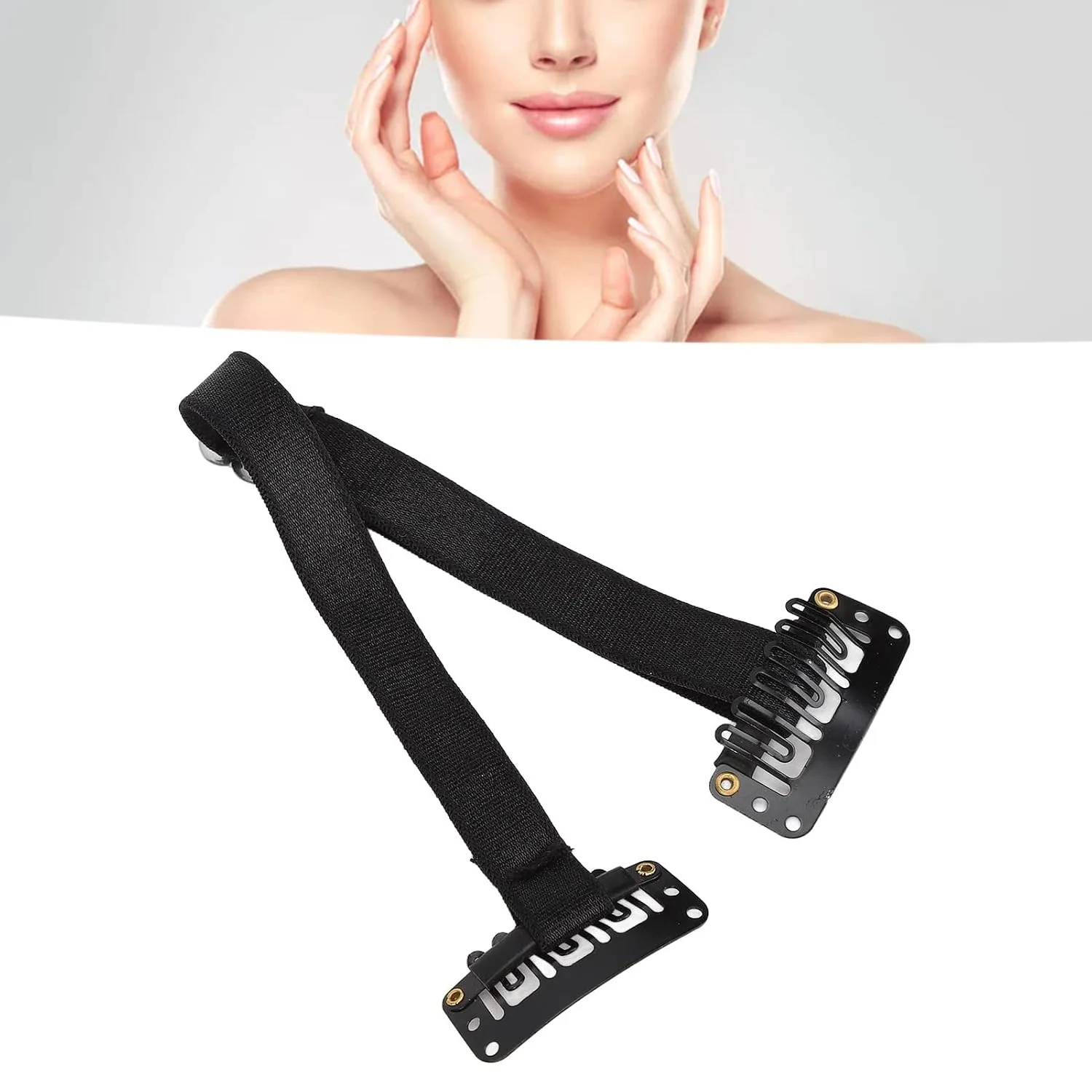 4Pcs Facelift Bands with Clips, Adjustable Elastic Instant Face Band, Invisible Hairpin Face Stretching Lifting Strap, Face Slimming Band, Wrinkles Remove Belt for Face