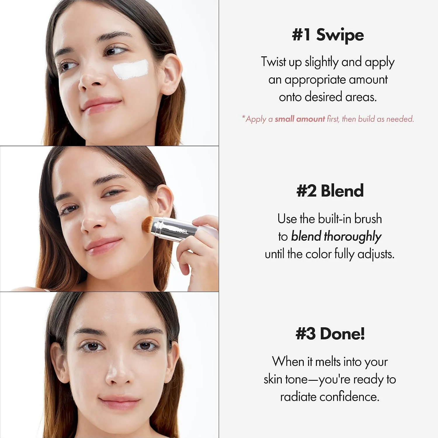 ELROEL Blanc Cover Cream Stick V White - Korean Foundation (#201 Light)