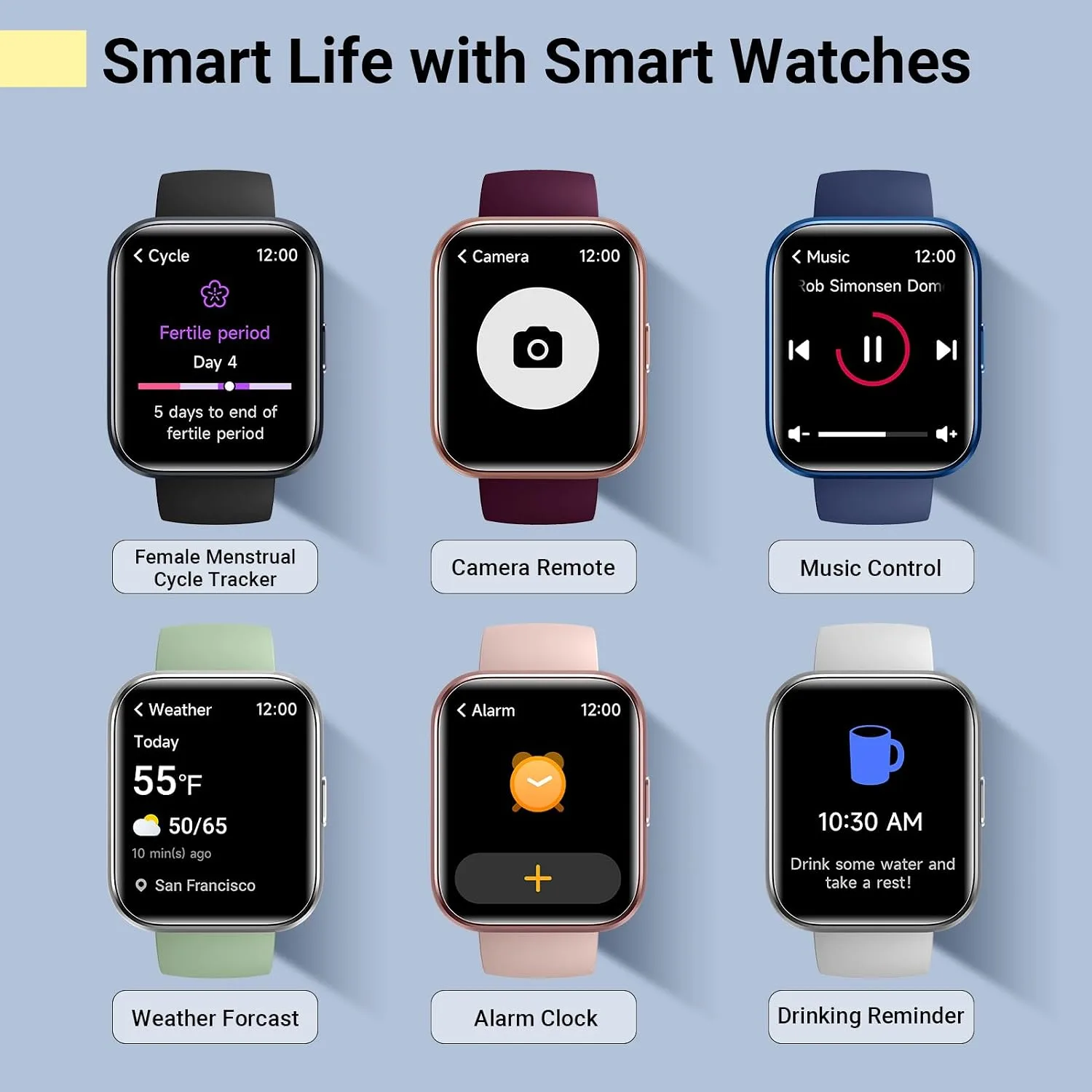 Quican Smart Watches for Women/Men, Smart Watch for Android Phones & iPhone, Fitness Watches for Women with Alexa, Call & Notification Alerts, Tracks Heart Rate/Sleep Smartwatches (Green, 1.8 inches)