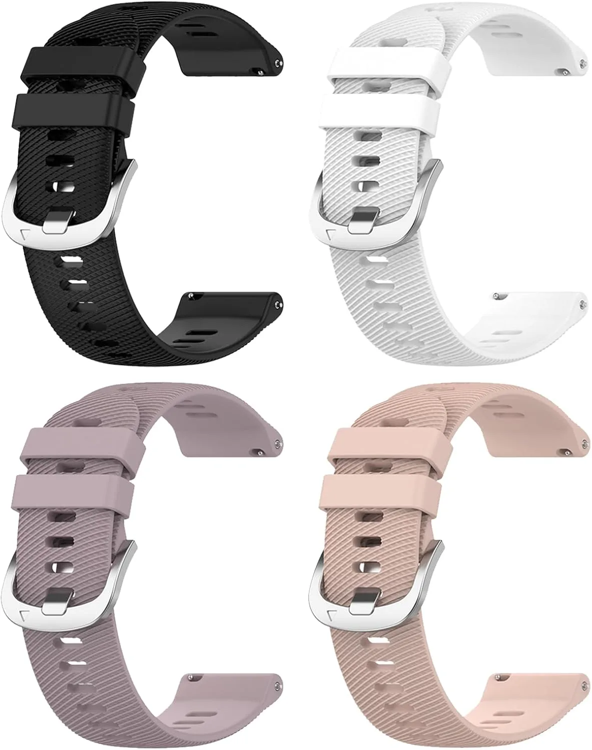 4 Pack Silicone Bands Compatible With COROS Pace 3/4,COROS Pace Pro/Apex 2 PRO/Apex PRO/Apex 4 42mm,Sports Beathable Silicone Replacement Watch Strap for Men Women