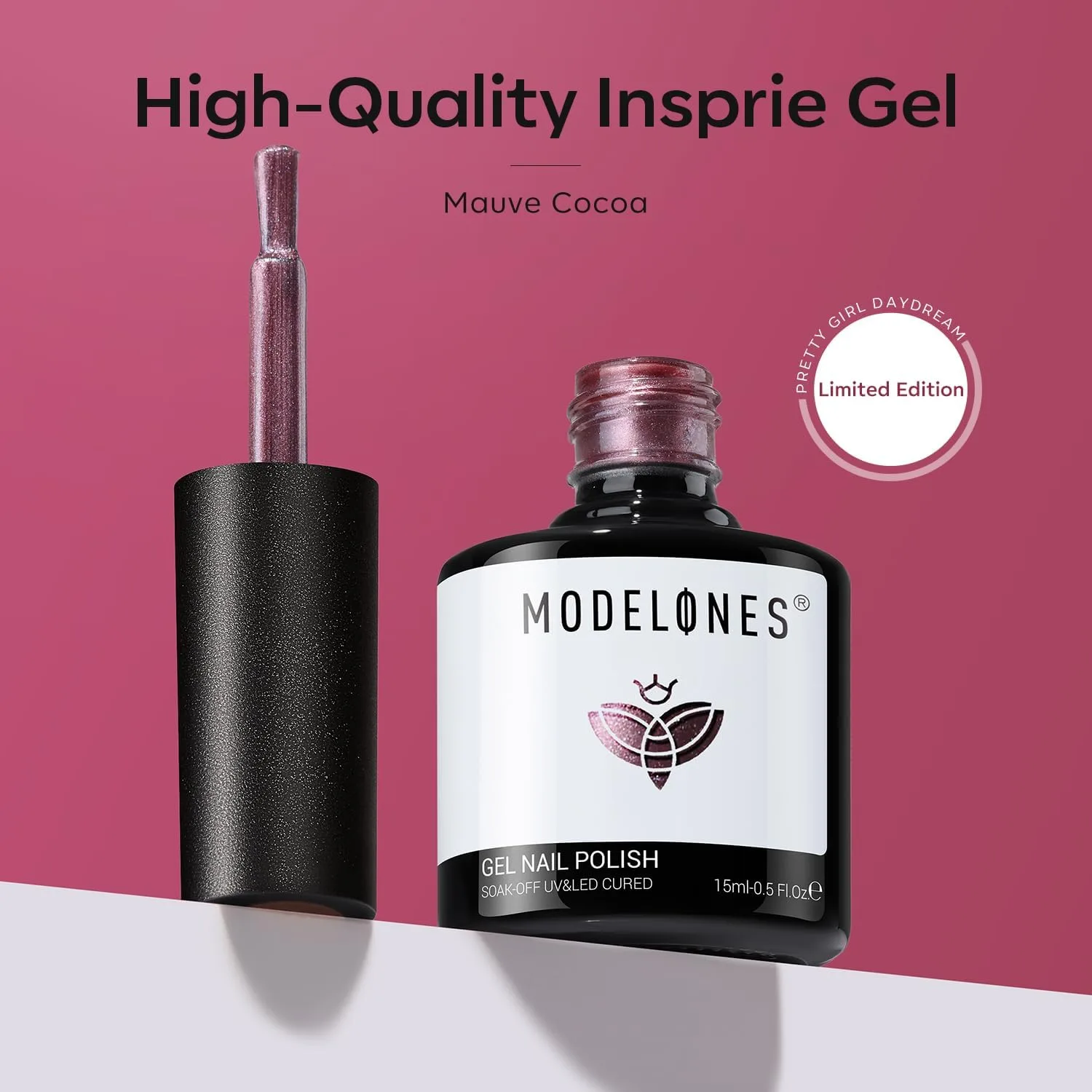 modelones Glitter Gel Nail Polish Pastel Red Gel Nail Polish