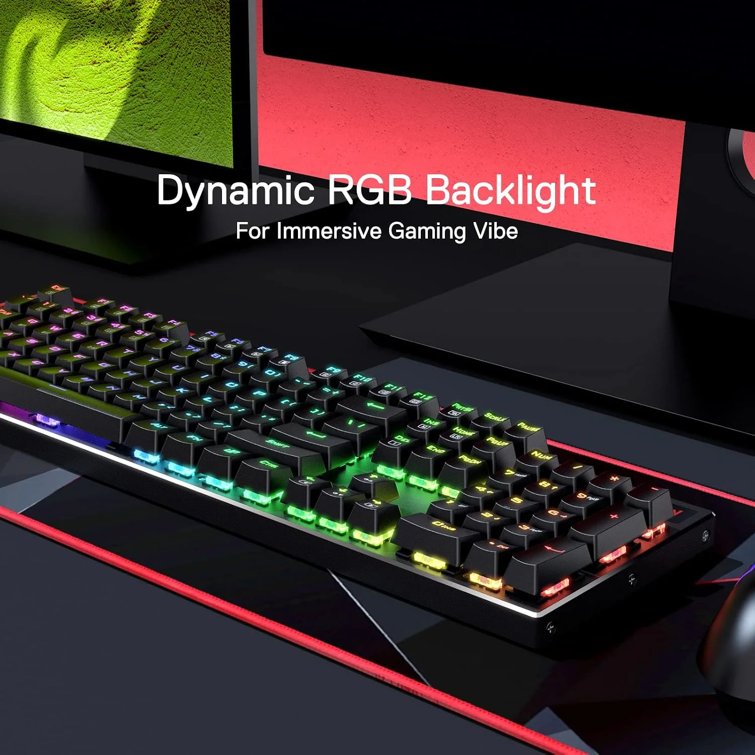 Redragon K556 PRO Wireless RGB Mechanical Gaming Keyboard, 104-Key Aluminum
