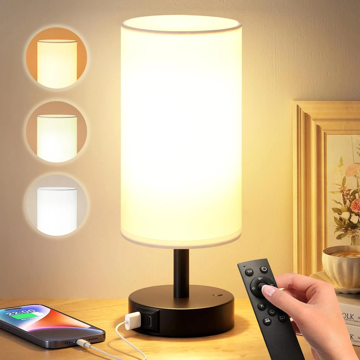Dicoool 10000 Lux Sun Lamp with Remote, Happy Sunlight Lamp, CRI＞95 Daylight Lamp, 3 Color Temperature & Stepless Dimming, Mood Lighting for Bedroom, Bring Sunshine to Windowless Office