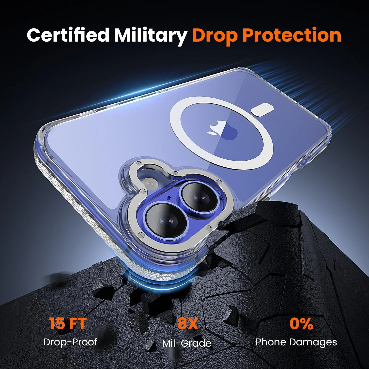 toushion 3 in 1 for iPhone 16 Case Clear Bumper