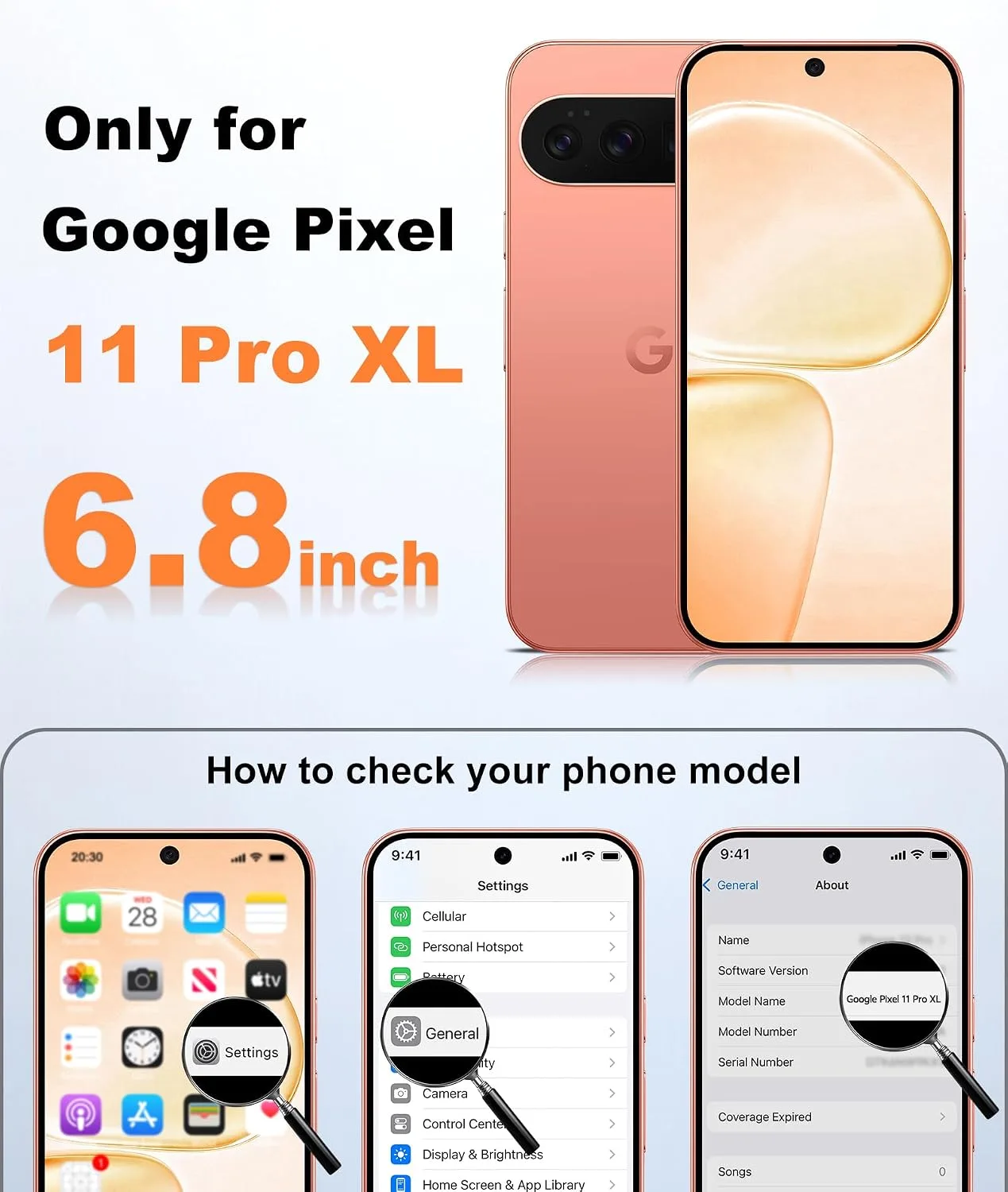 FNTCASE for Google Pixel 11 Pro XL Case Fit for MagSafe Neon Orange
