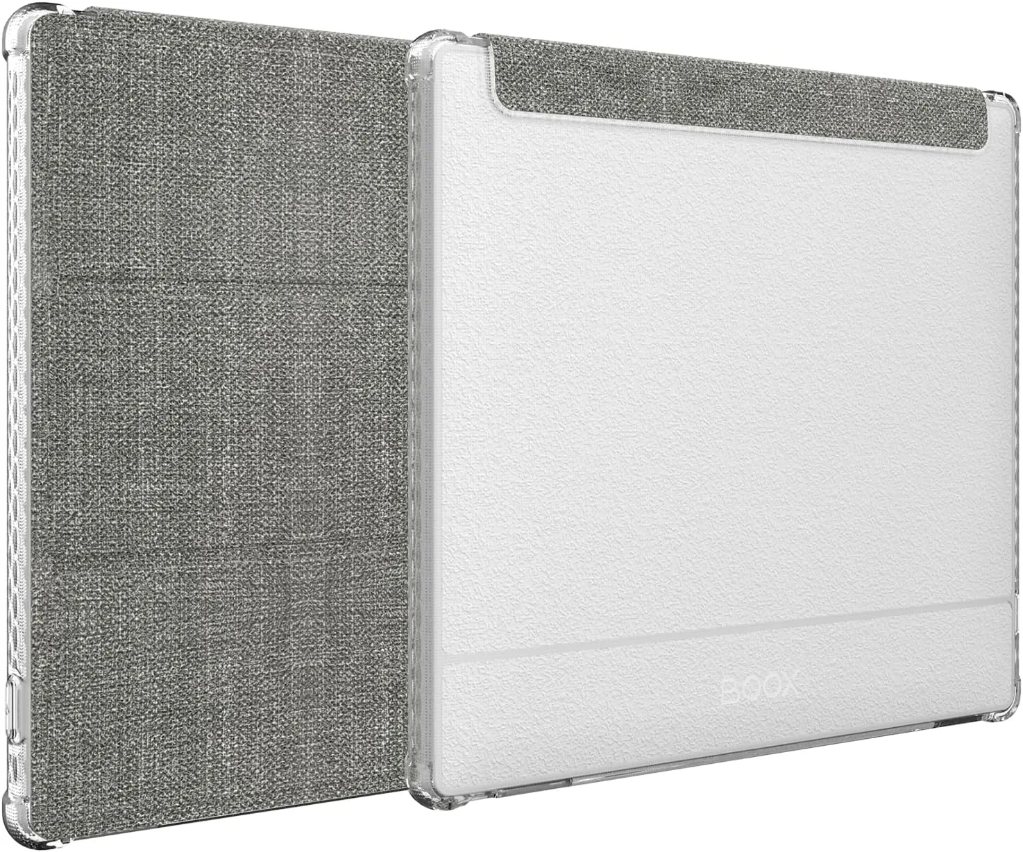 TUDIA SKN FLIP Designed for Onyx Boox Go 7 / Go Color 7 Case (Gen 1 & 2, 2024/2025) – [Enhanced Auto Wake/Sleep Function] Slim Shockproof Trifold 7" Cover with Transparent TPU Back (Grey)