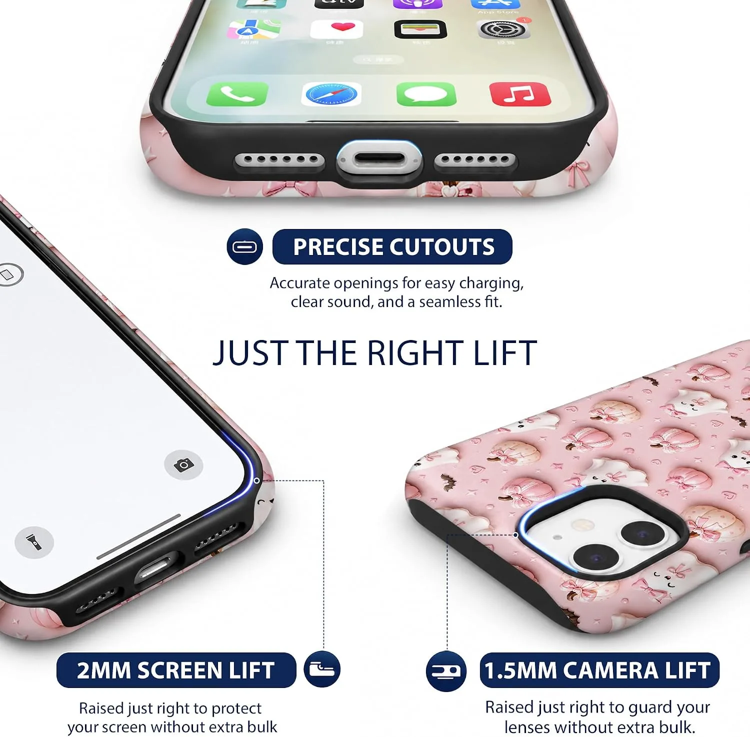 Magnetic for iPhone 11 Phone Case, Pastel Pink Ghost Halloween