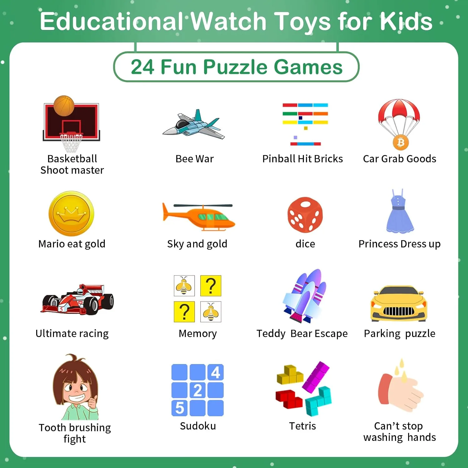 Smart Watch for Kids with 39 Puzzle Games, Camera, Video Recorder, Music