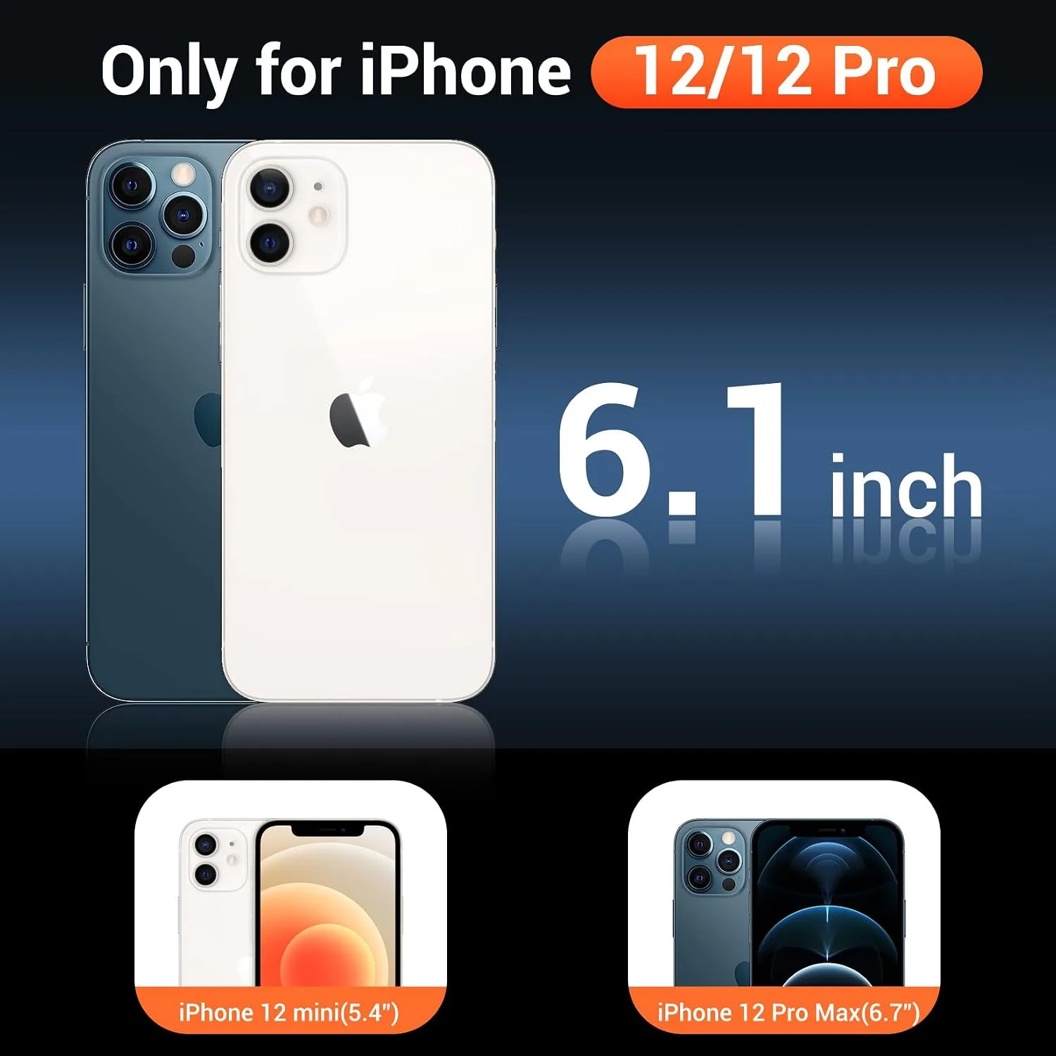 Temdan for iPhone 12/12PRO Case with Screen Protector Clear