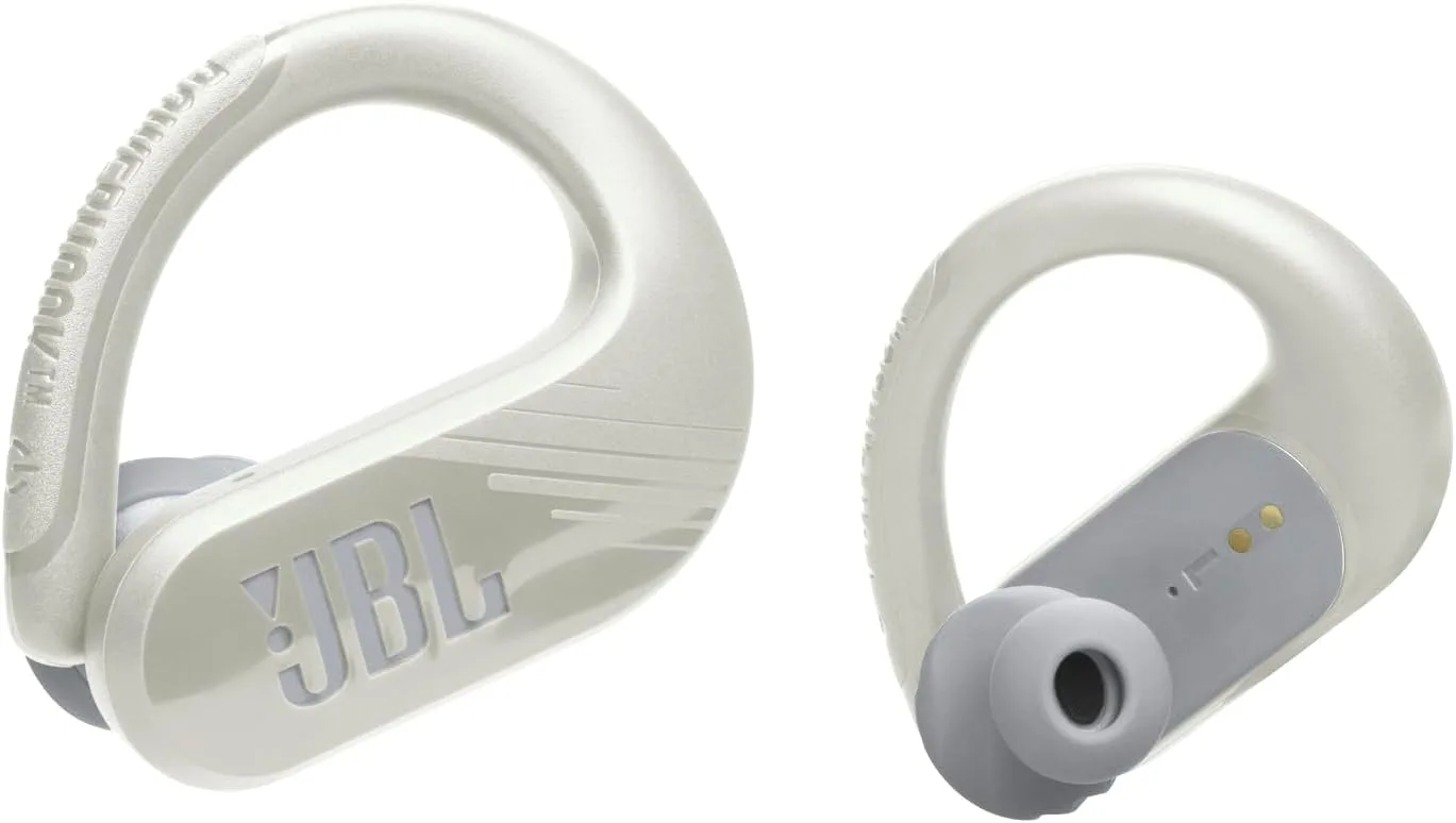 JBL Endurance Peak 3 - Dust and Water Proof (IP68) True Wireless Active Earbuds, JBL Pure Bass Sound, Up to 50 Total Hours of Playback with Speed Charge, Ambient Aware & Talk Thru (White)