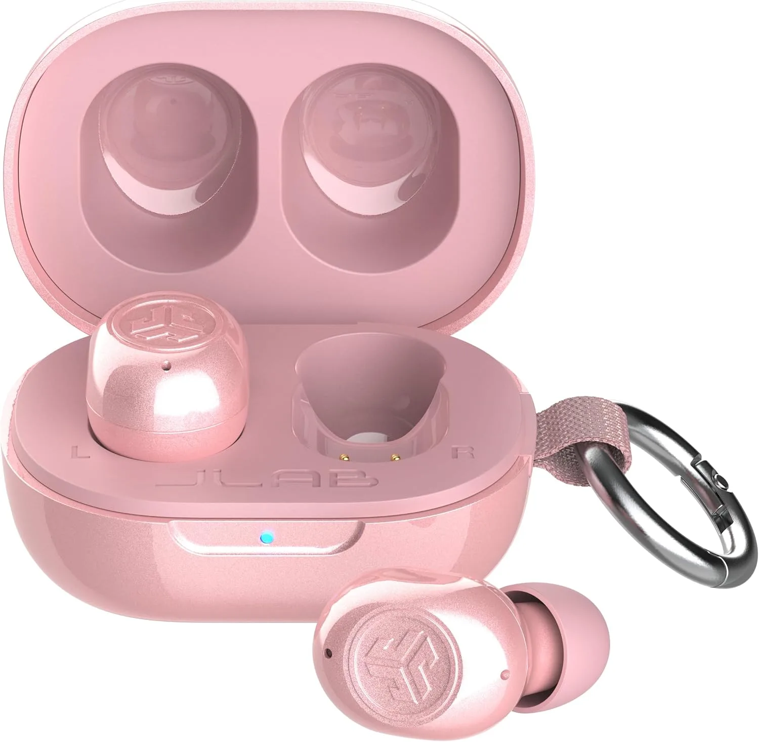 JLab JBuds Mini ANC Jelle True Wireless Bluetooth Earbuds with Apple Find My, Blush Fund