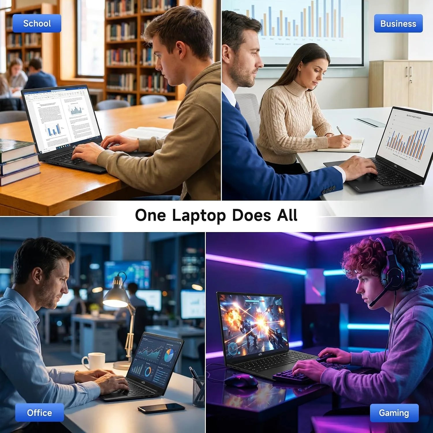 NIMO 15.6" Light-Gaming-Laptop, 8 Cores AMD Ryzen 7 16GB DDR5 256GB SSD (Beat i7 12650H up to 4.75GHz) Radeon 680M, FHD 100W Fast PD Backlit Keyboard AI Content Creators & Student 2-Yr Warranty