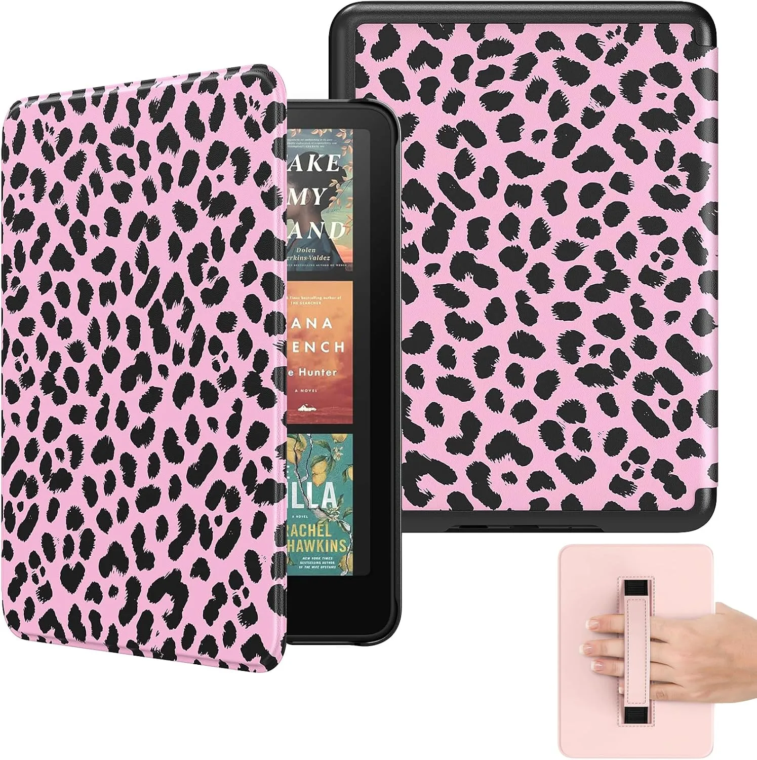 MoKo Case for 7" Kindle Paperwhite 12th Gen 2024, Light Pink Leopard