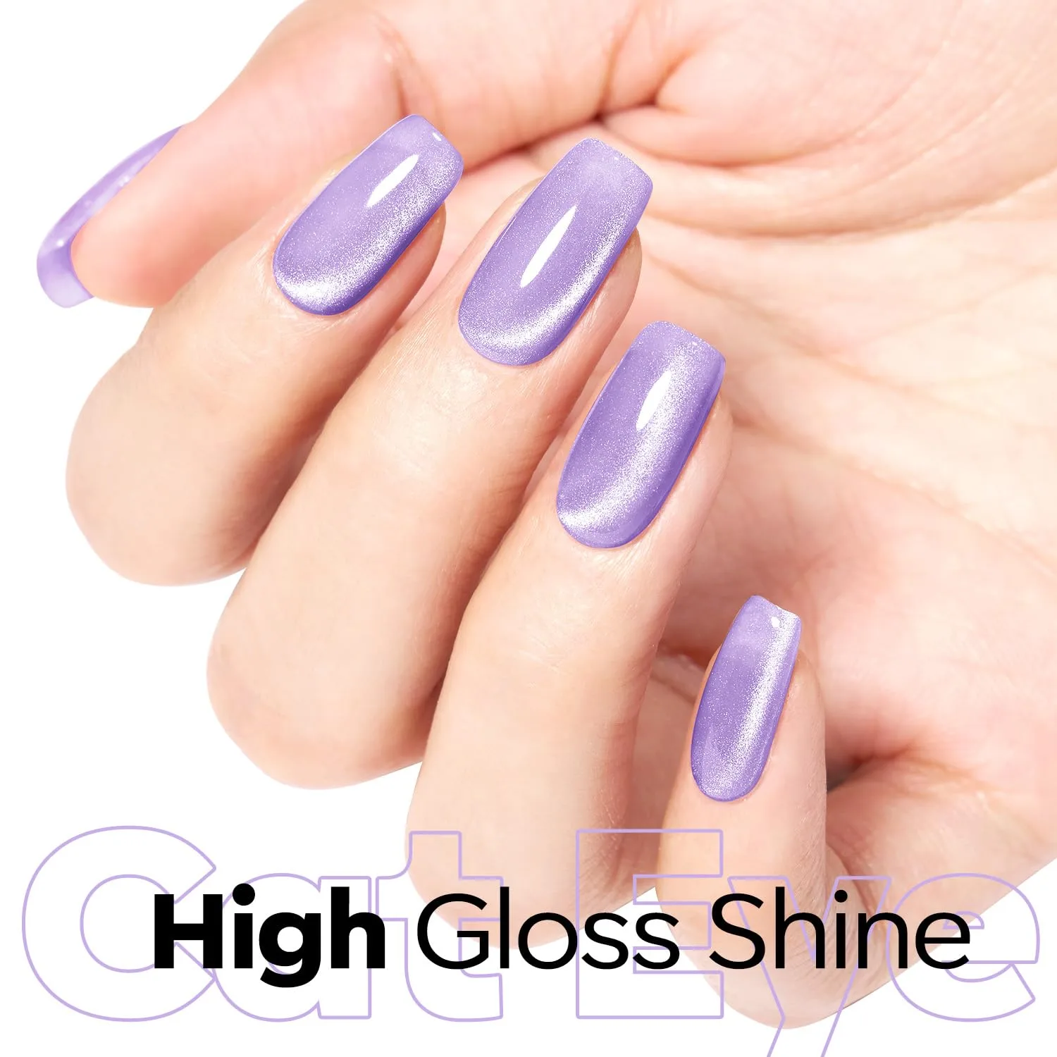 modelones Cat Eye Gel Nail Polish,Glitter Purple Gel Polish