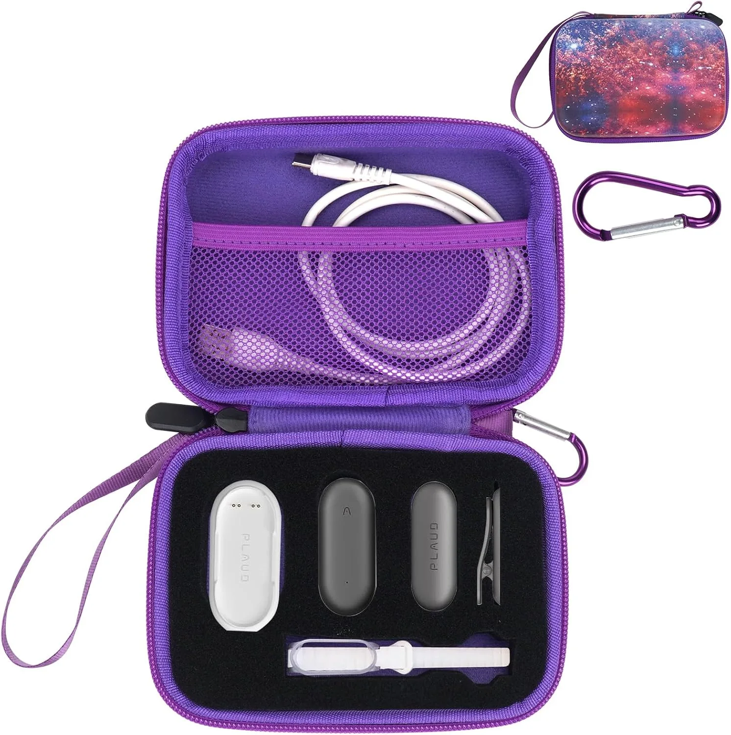 Estuche rígido YouKnow compatible con grabadora Plaud NotePin/NotePin S AI con espuma personalizada Galaxy