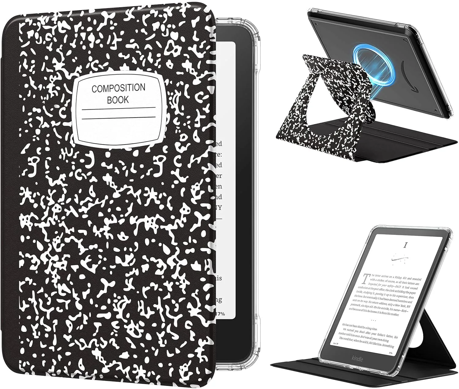 Estuche MoKo 360° Rotativo Desmontable para eBook Reader 7" Negro