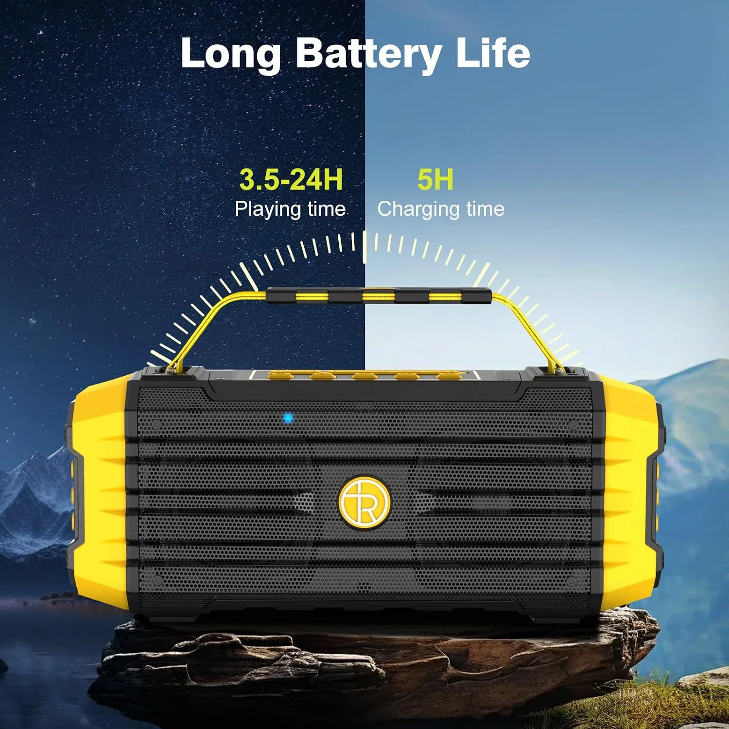 TOMPROAD Portable Bluetooth Speaker 120W Peak 80W Wireless Speakers, TWS Pairing, Deep Bass, Hi-Fi Loud Speaker, IPX6 Waterproof, DSP Sound Boombox for Outdoor, Camping, Party, Beach