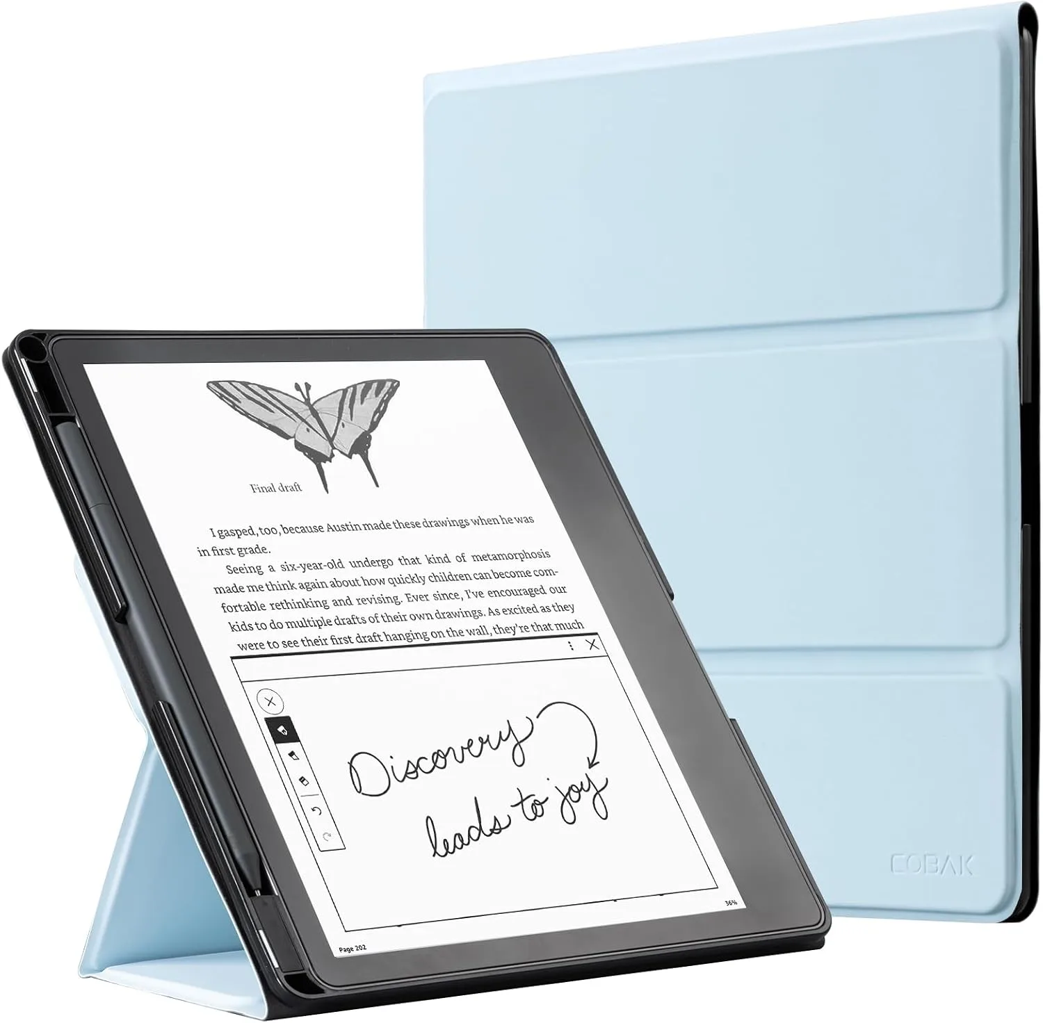 CoBak Stand Case for TCL - Premium Folio Leather Cover with Pen Holder, Auto Sleep/Wake - Compatible with 10.2 Inch eBooK Reader