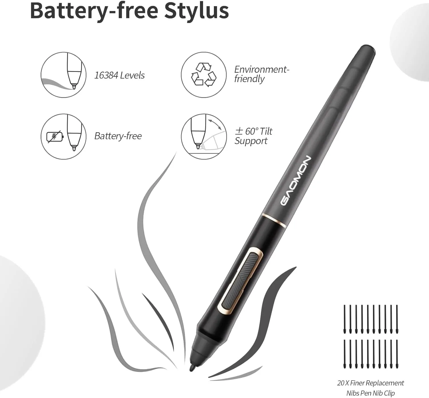 GAOMON WH851 Bluetooth Graphics Drawing Tablet, 8x5, Dial, 16384 Pressure