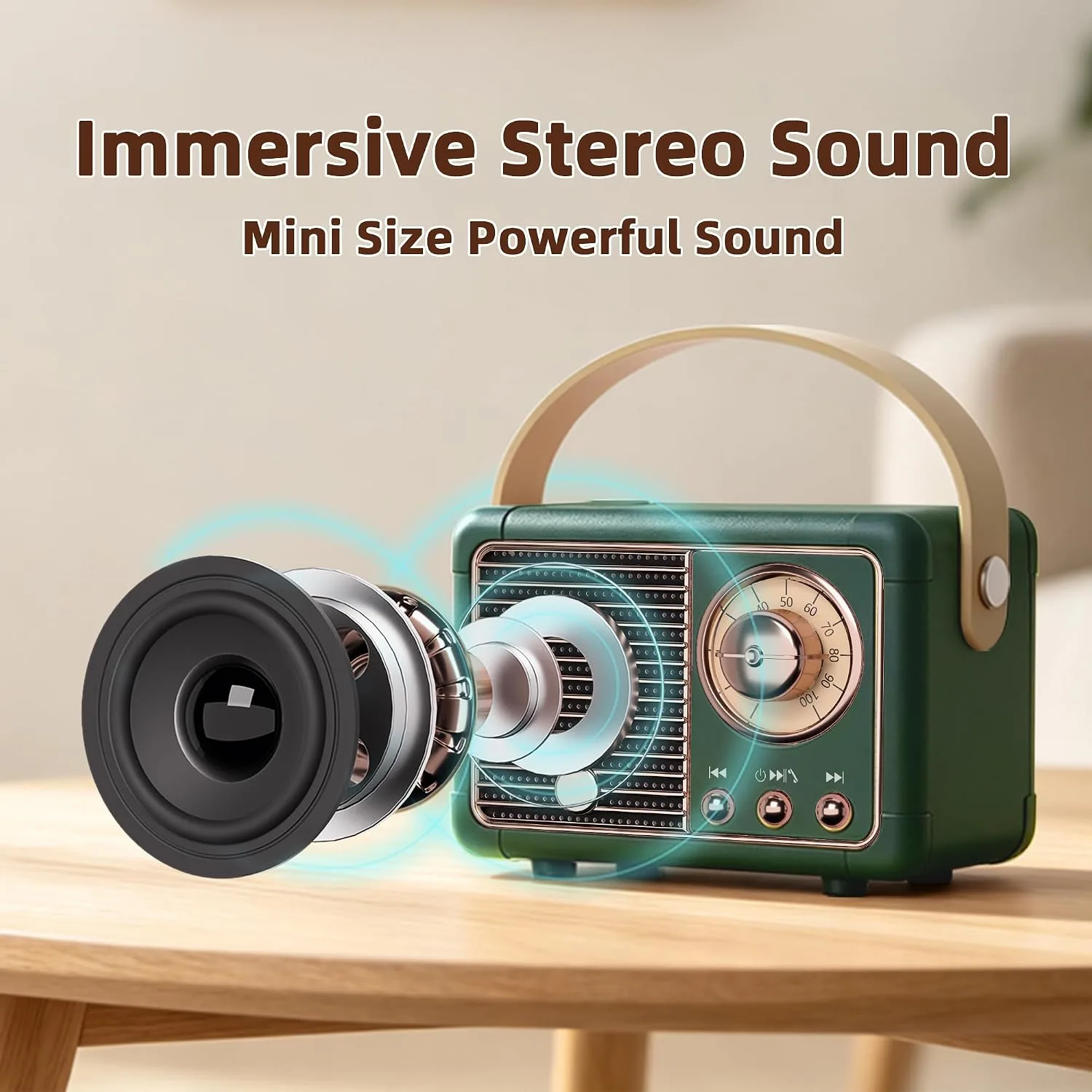Baolira Retro Bluetooth Speaker, Office Decor for Women, Gifts for Teens