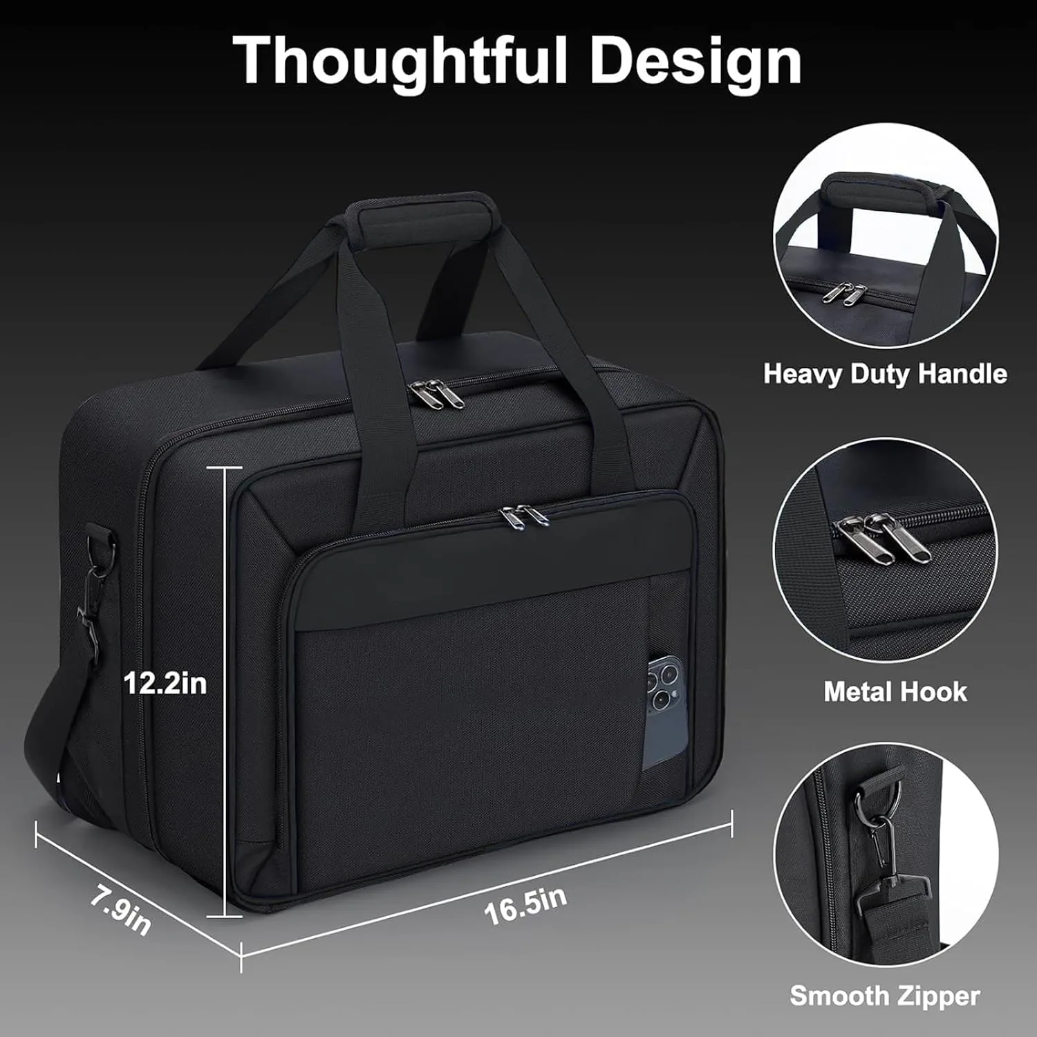 GDNasist Carrying Case Compatible with PS5/PS5 Pro/PS5 Slim, All Black