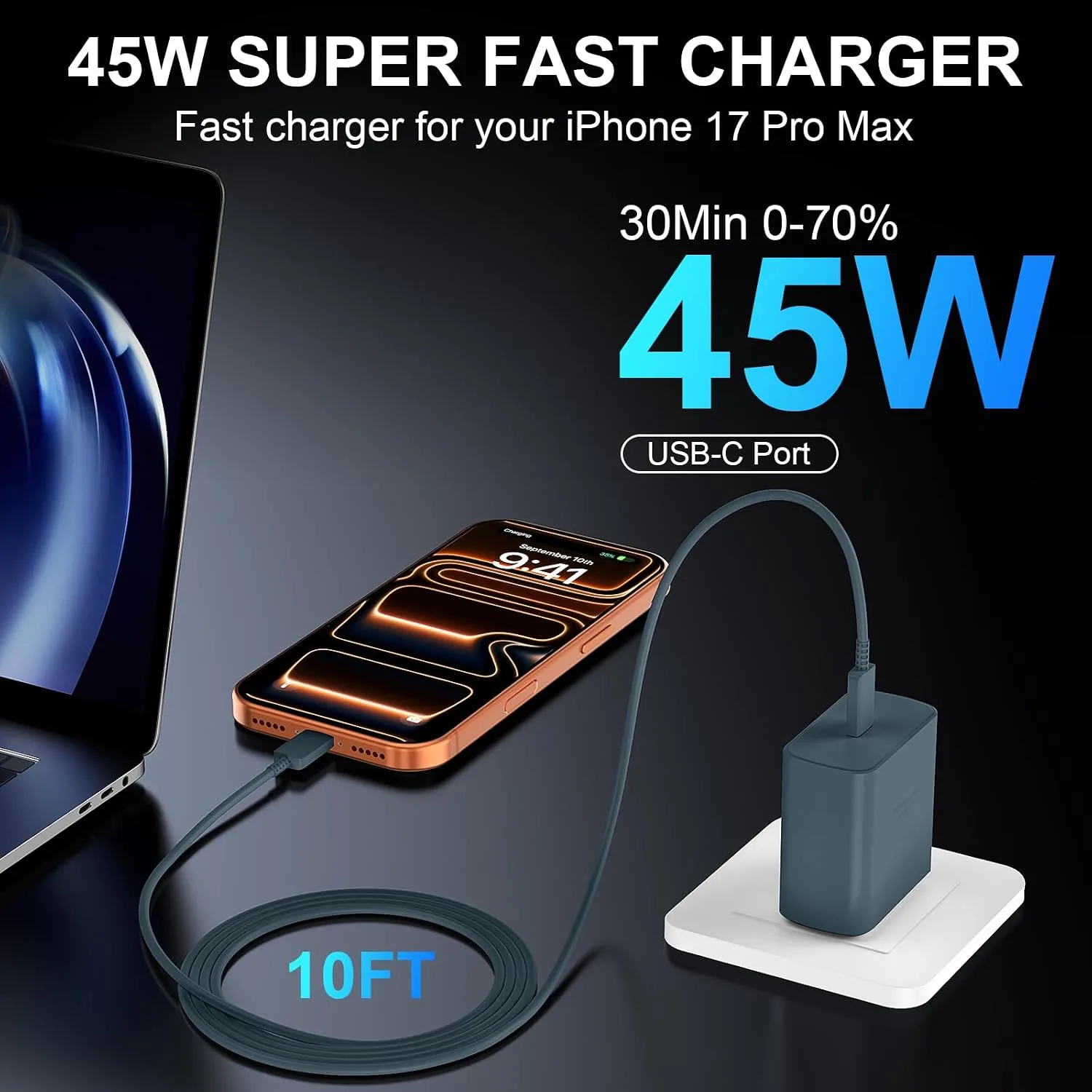 Phone 18 17 Pro Max Charger Fast Charging 45W USBC Phone Duo Fast Charger