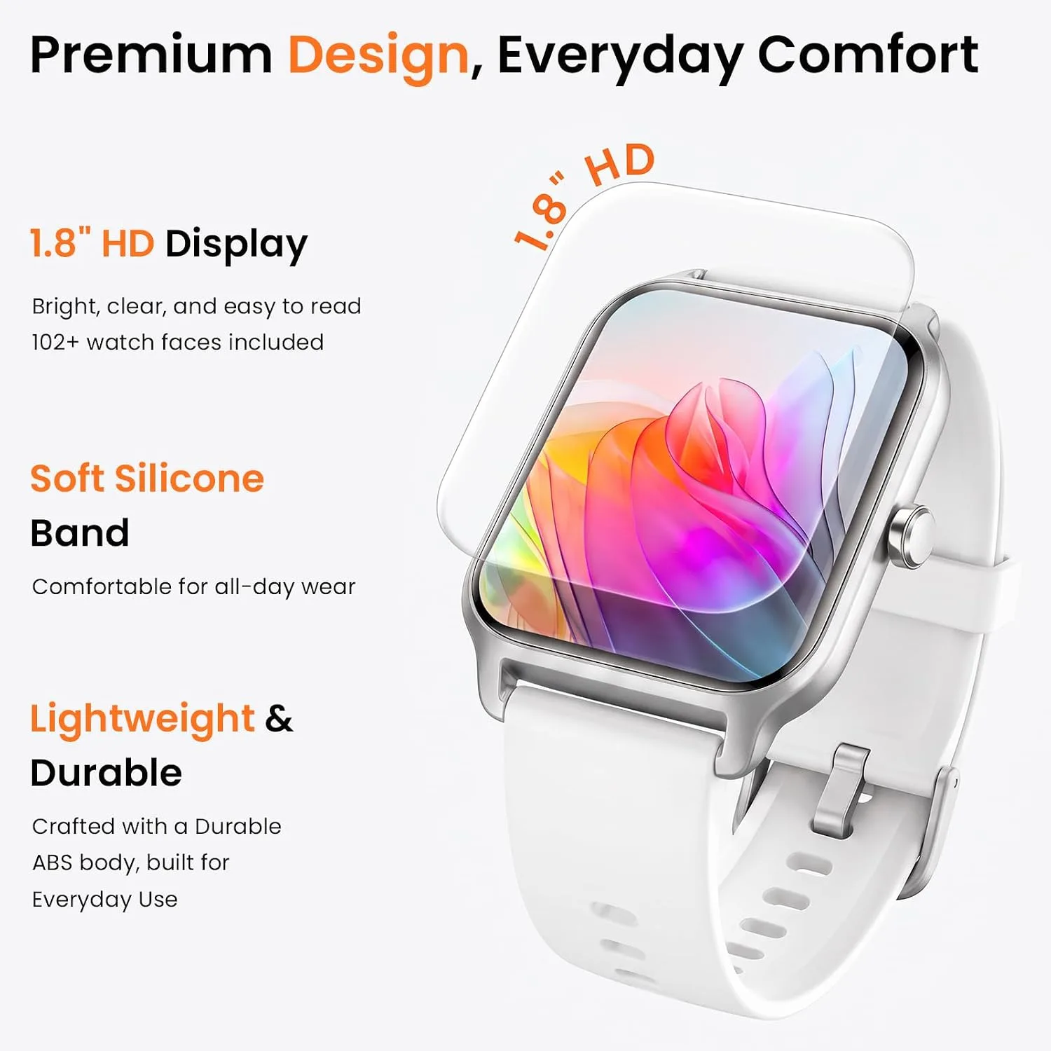 Fitpolo Smart Watch for Men Women with Bluetooth Call, Alexa Built-in 1.8" Blood Oxygen Heart Rate Sleep Fitness Watch, 100 Sports Modes Smartwatch, Activity Tracker for Android iOS Phone