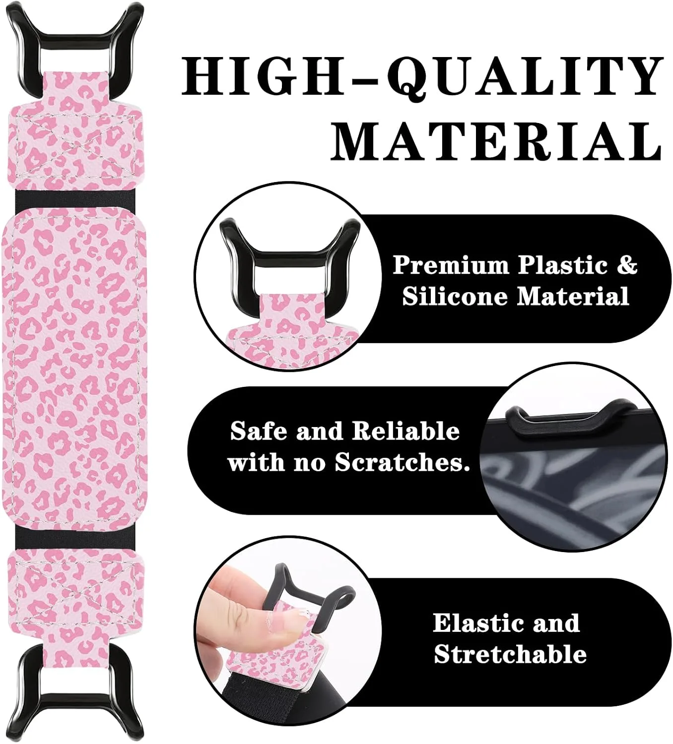 Hand Strap Accessories for Kindle – Cute Pink Leopard Finger Grip for 6-7.5" Paperwhite 11th/12th Generation/Kobo/Lenovo/Sony Ereaders Tablet Colorsof High Elasticity Holder for Reading