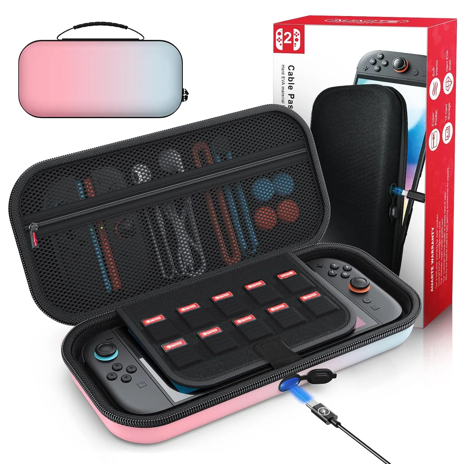 Auarte [Charge Inside Carrying Case for Switch 2 Console (2025)/OLED