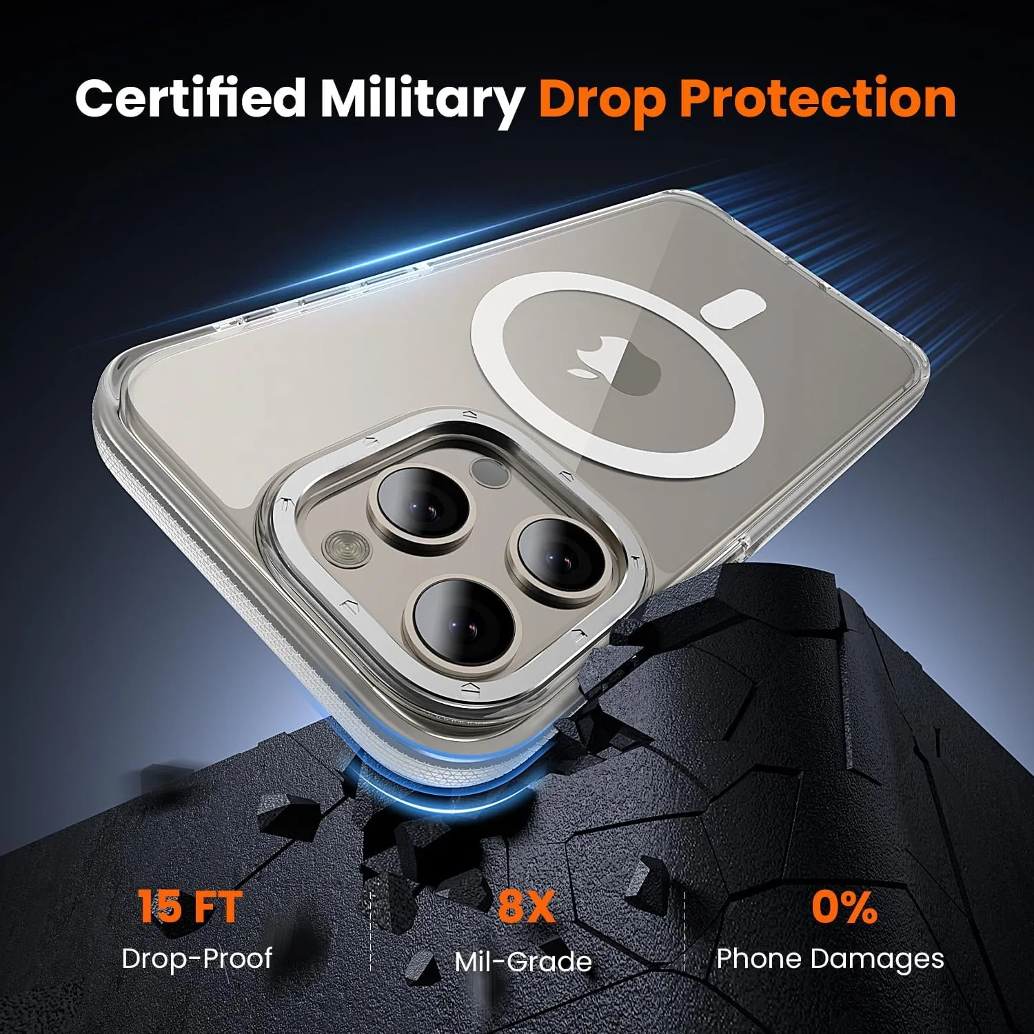 toushion 3 in 1 for iPhone 15 Pro Max Case Clear Bumper