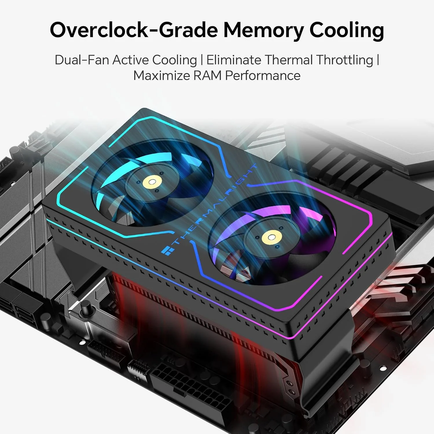 Thermalright MC-2 ARGB RAM Cooler, Dual PWM Fans, 3200RPM
