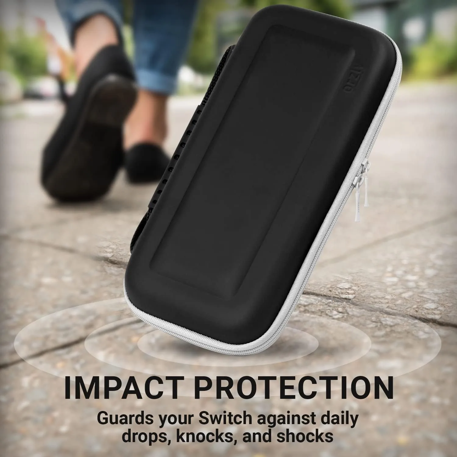 Orzly Carrying Case for Nintendo Switch OLED Console with Accessories and Game Storage Compartment - Easy Clean Case Gift Boxed