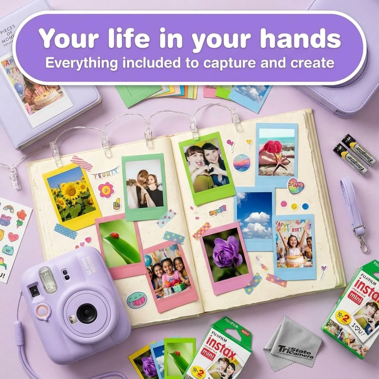 Fujifilm Instax Mini 13 Purple Instant Camera with 20-Sheet Film Set