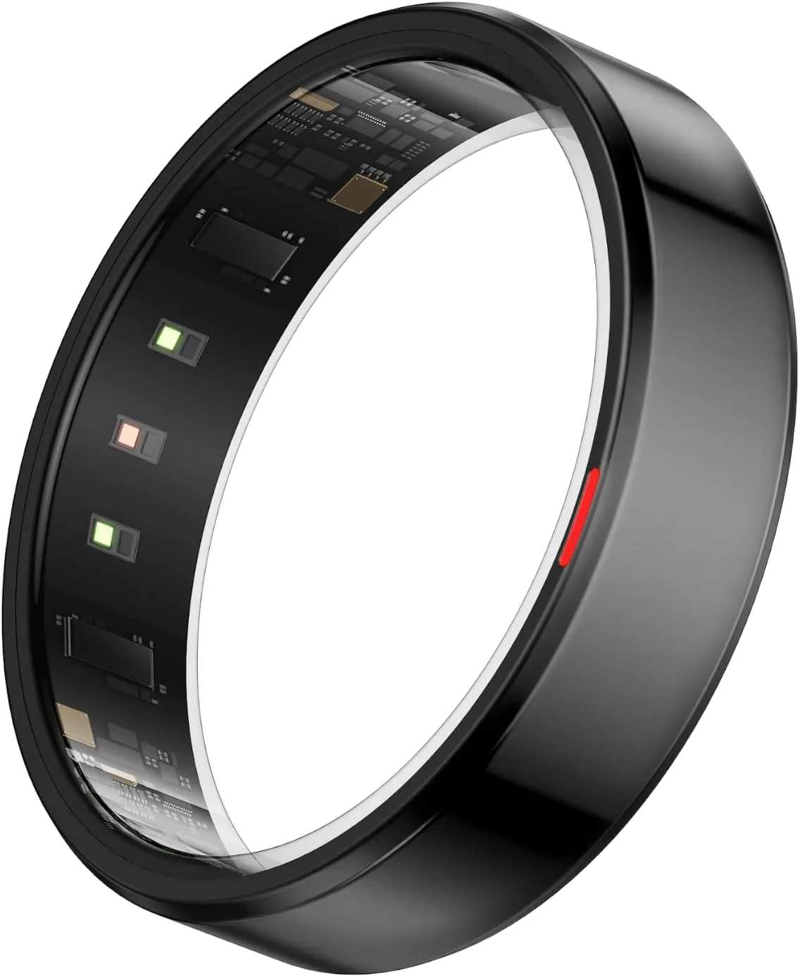 POBOVi Gen 2 Titanium Smart Ring, Black, Polished, Size 9