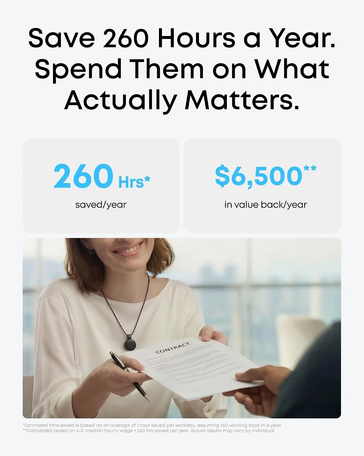 soundcore Work by Anker, Coin-Sized AI Voice Recorder, 64 GB, MFi-Certified