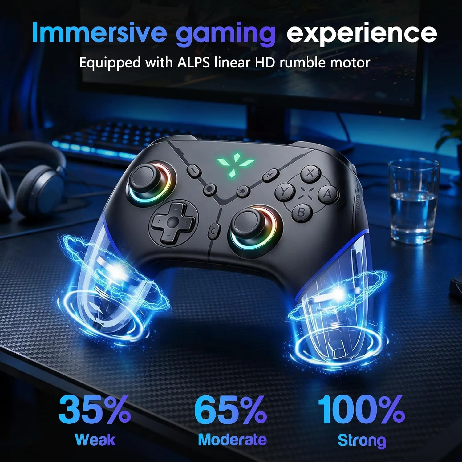 TEFELE TFEFLE Switch 2 Controller, Wireless Bluetooth 5.3 Pro Gamepad with C Button for GameChat, 9-Axis Gyro, Macro Programming, Turbo, 4-Level Vibration & LED Light, 3.5mm Audio Jack