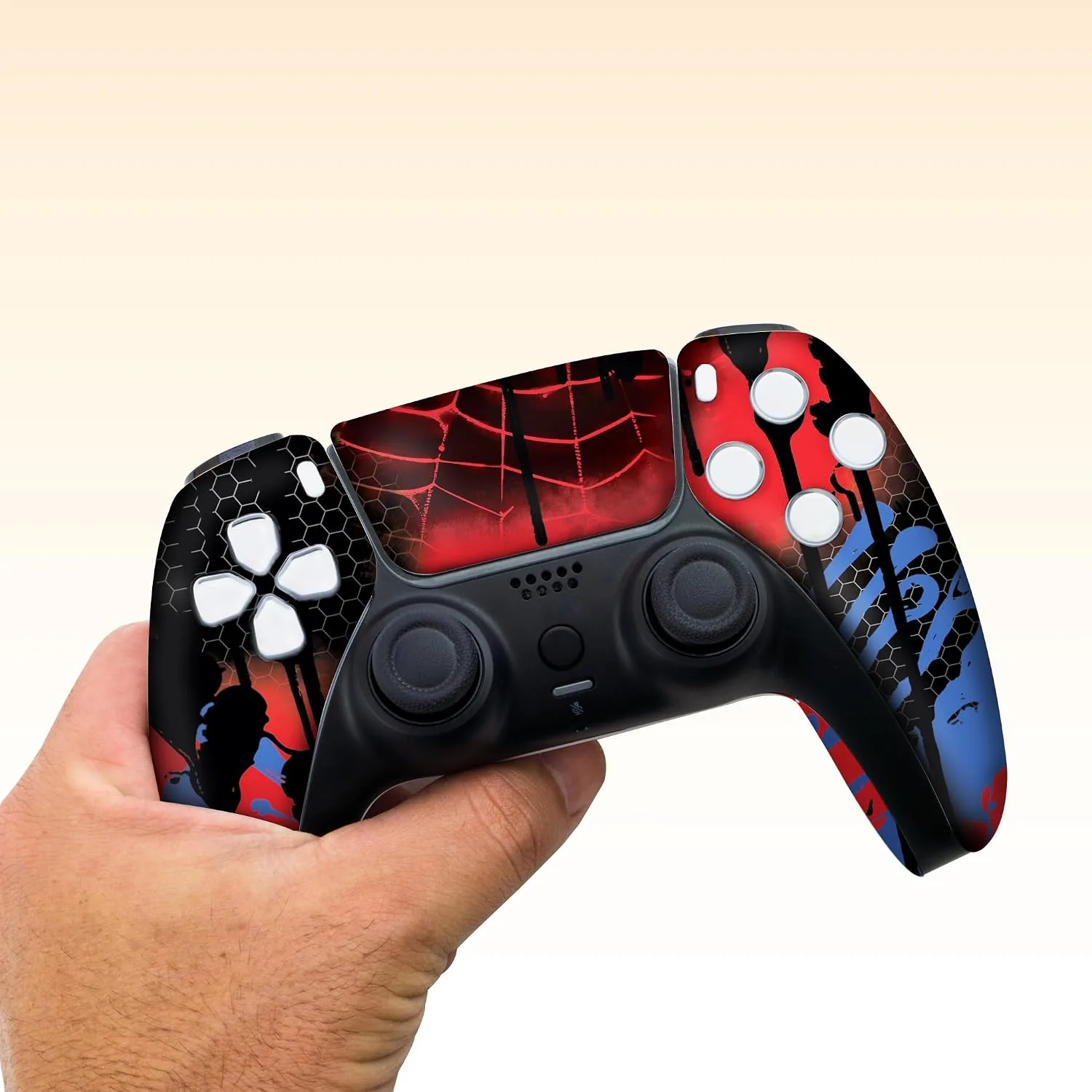 Web Slingeer Custom PS-5 Controller Wireless compatible with Play-Station 5 Console by BCB Controllers | Proudly Customized in USA with Permanent HYDRO-DIP Printing (NOT JUST A SKIN)