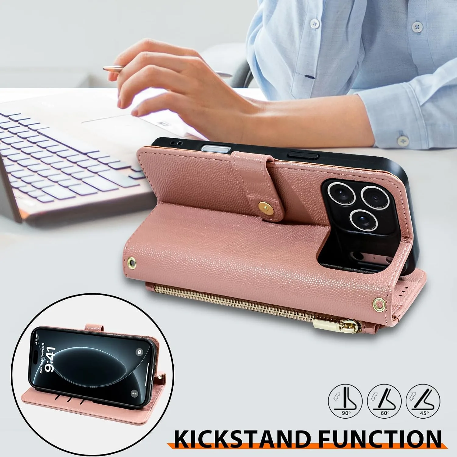 Wallet Phone Case Crafted for iPhone 18 Pro Max Pink